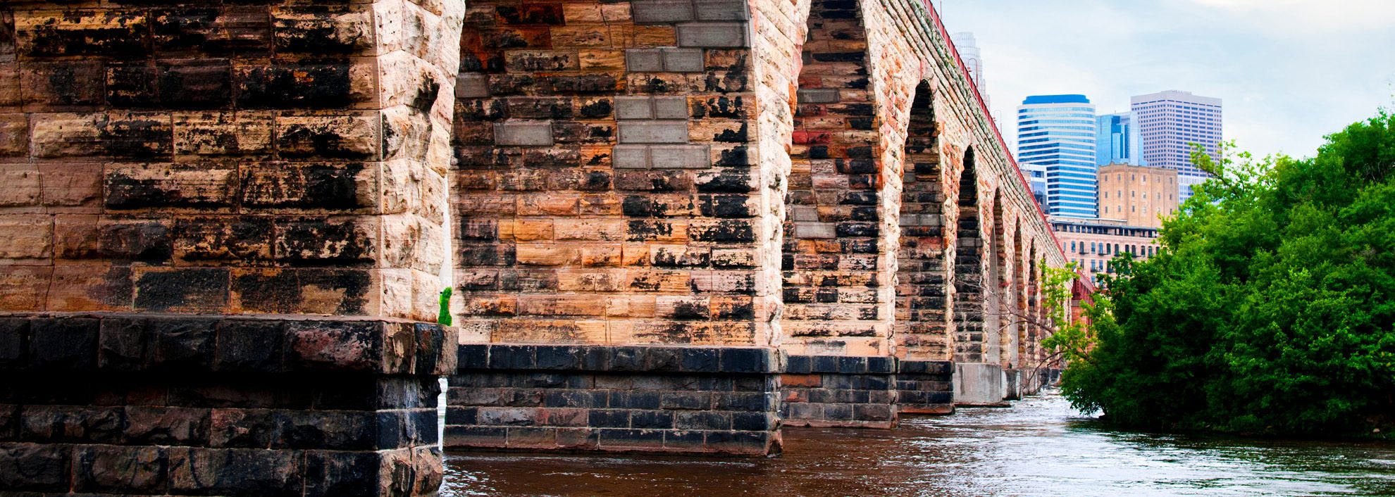 Image of stone bridge arches in Minneapolis, Minnesota